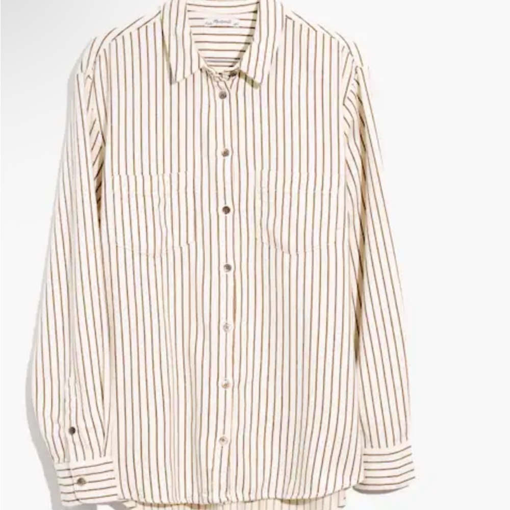 New Madewell Flannel Sunday Shirt in Creeland Stripe